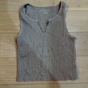 American Eagle Ribbed Tank Top (Tan) - Size XS